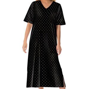 Long Print Polka dot black white  Sleepshirt Size 3x